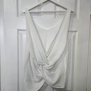 SHEIN White Twist Front Tank Top